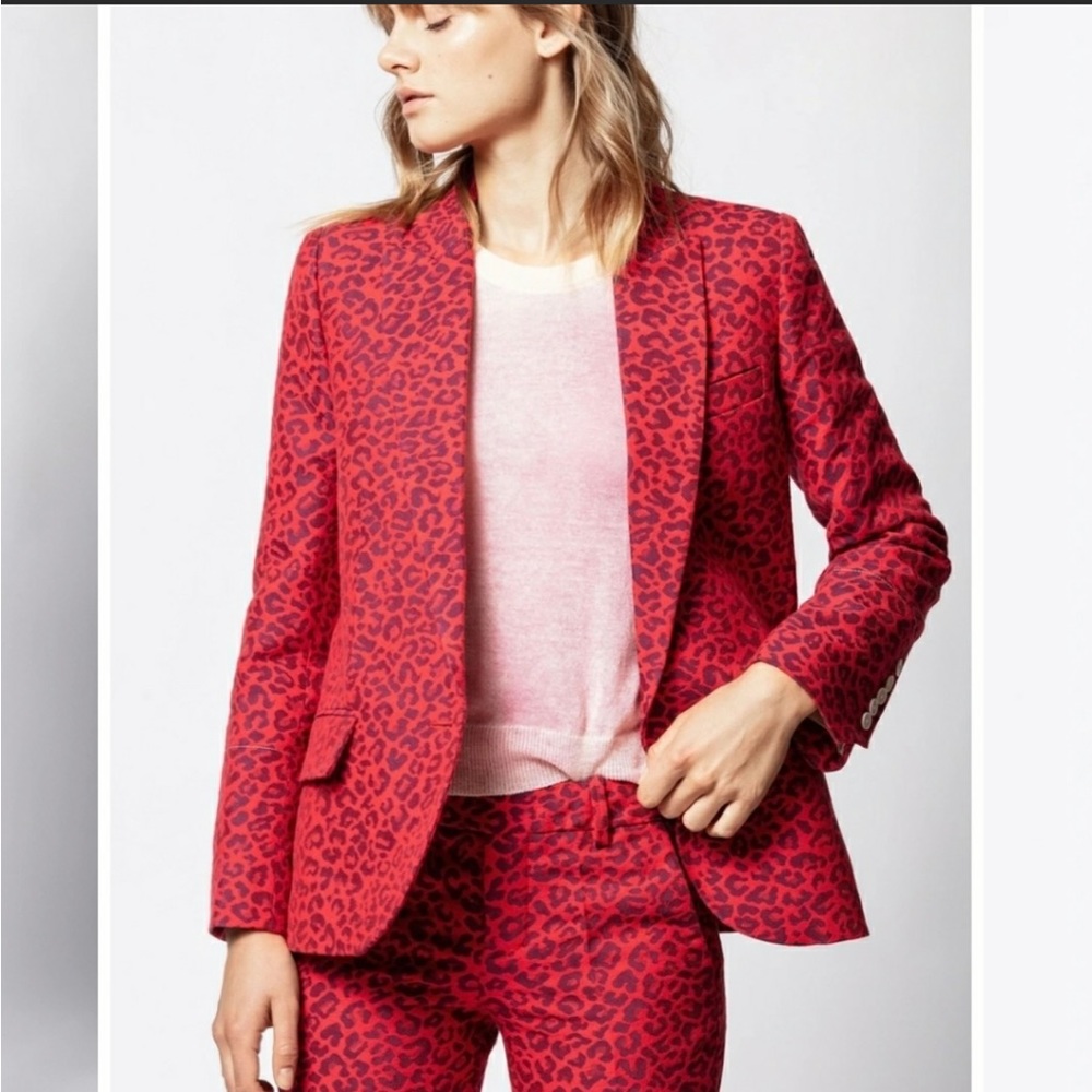 Zadig&Voltaire red leopard blazer
